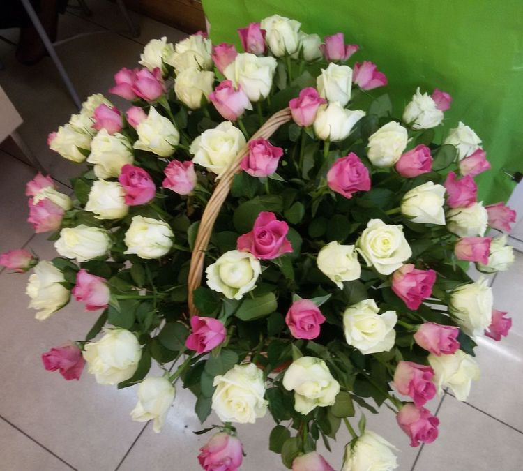 51 роза в корзине ,Кения, 40см